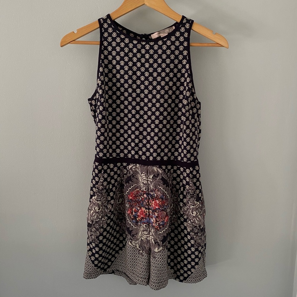 patterned romper (with pockets!)